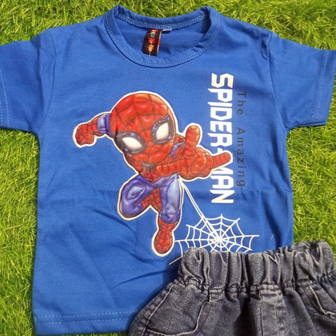 T.Shirt & Nicker - Blue - Spider Man