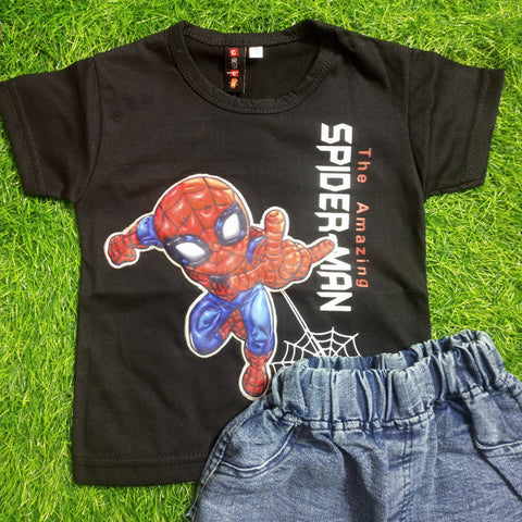 T.Shirt & Nicker - Black - Spider Man