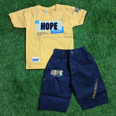 T.Shirt & Short - Yellow - Hope