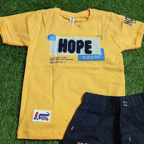 T.Shirt & Short - Yellow - Hope