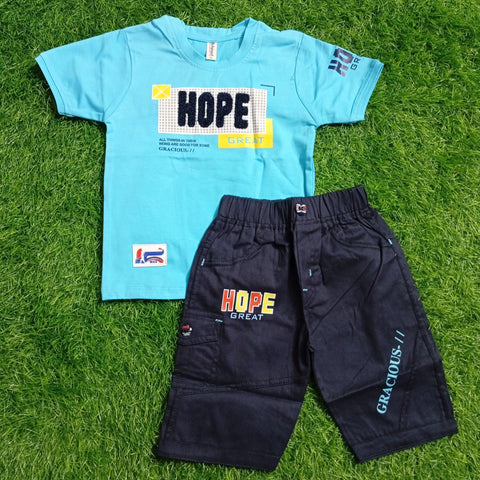 T.Shirt & Short - Blue - Hope