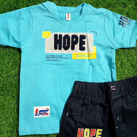 T.Shirt & Short - Blue - Hope