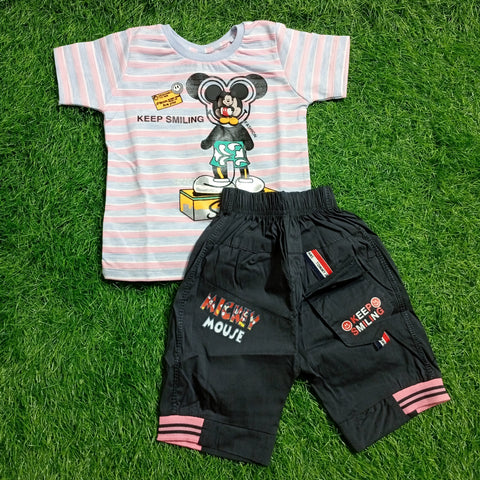 T.Shirt & Nicker - Pink - Mickey