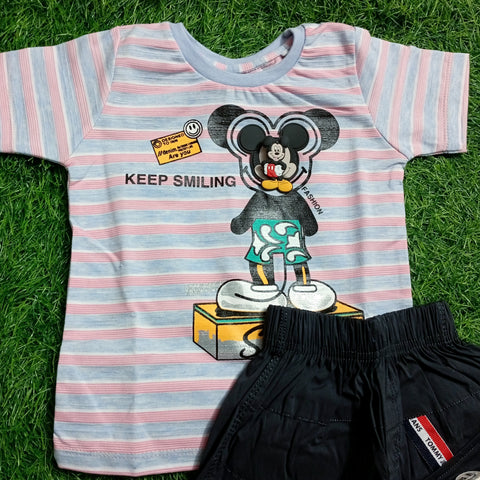 T.Shirt & Nicker - Pink - Mickey