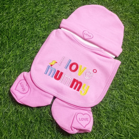 4 Pieces Bib Set - I love Mummy
