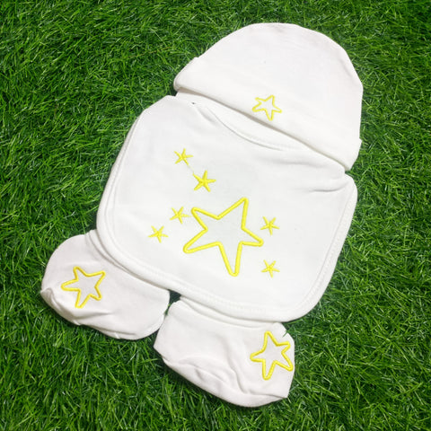 4 Pieces Bib Set - Yellow Stars