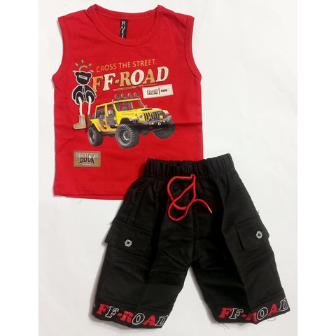 Sleeveless Shirt & Short - FF Road - Red