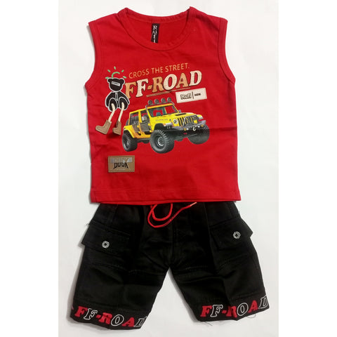 Sleeveless Shirt & Short - FF Road - Red