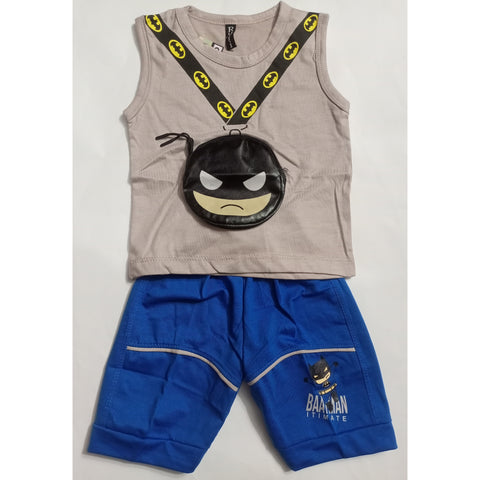 Sleeveless Shirt & Short - Batman - Gray