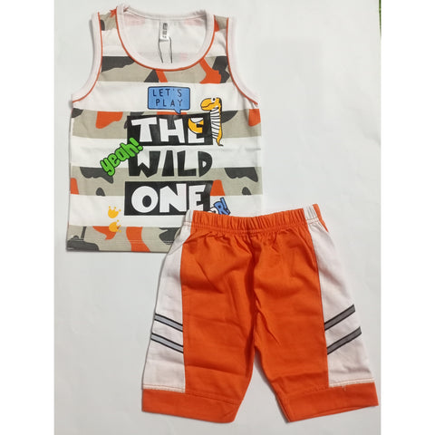 Sleeveless Shirt & Short - Let's Play - Orange
