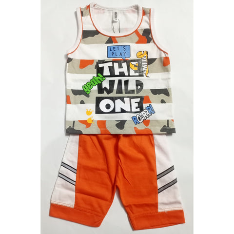 Sleeveless Shirt & Short - Let's Play - Orange