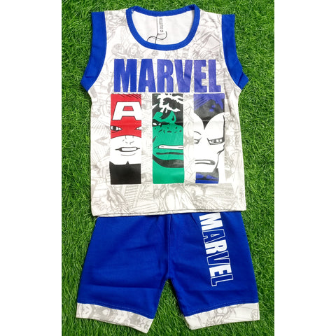 Sleeveless Shirt & Short - Marvel - Blue