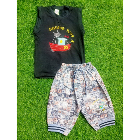 Sleeveless Shirt & Short - Ship - Blue