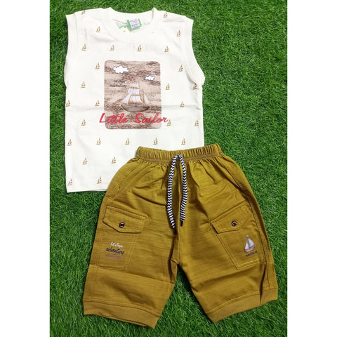 Sleeveless Shirt & Short - Little - Mustard