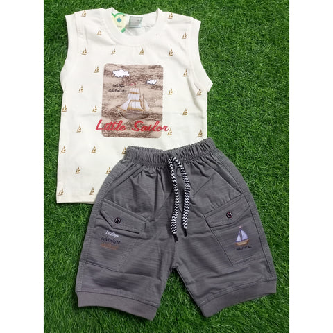 Sleeveless Shirt & Short - Little - Gray