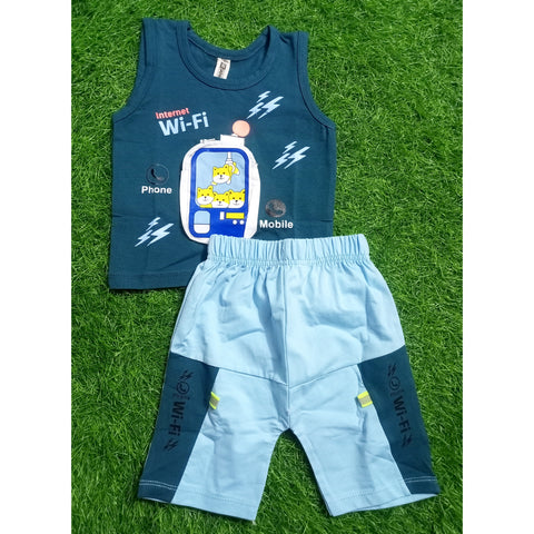 Sleeveless Shirt & Short - Blue