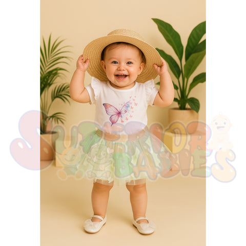 Baby Girl Formal Dress (Bodysuit) White