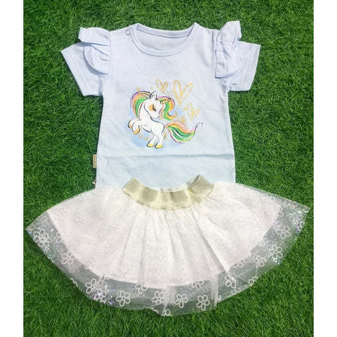 Baby Girl Formal Dress (Bodysuit) Blue