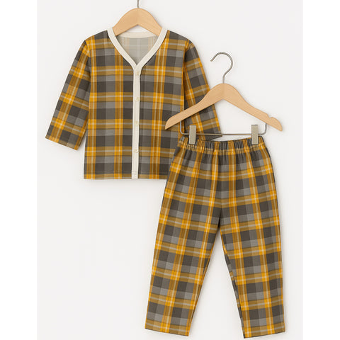 Summer Night Suit - Design 25 - Yellow Checked