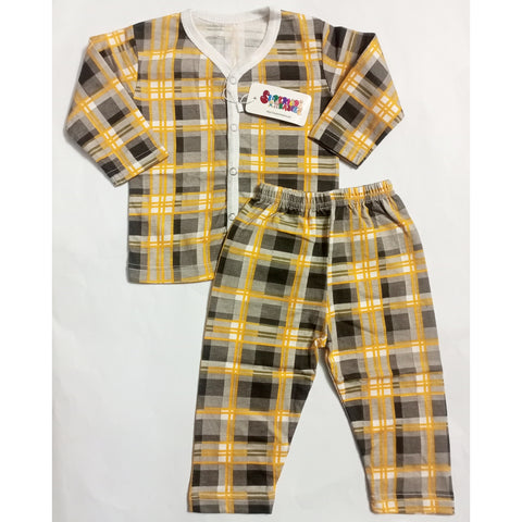 Summer Night Suit - Design 25 - Yellow Checked