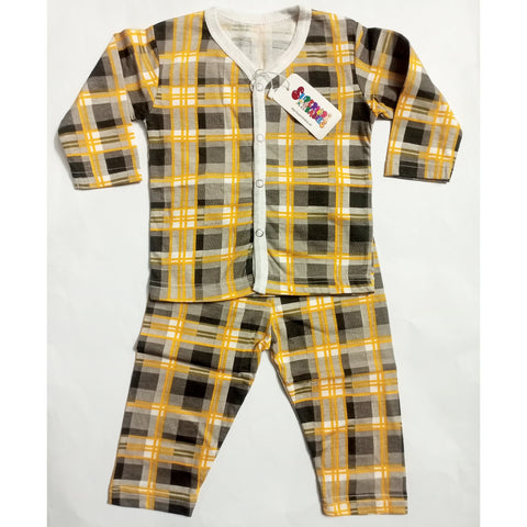 Summer Night Suit - Design 25 - Yellow Checked