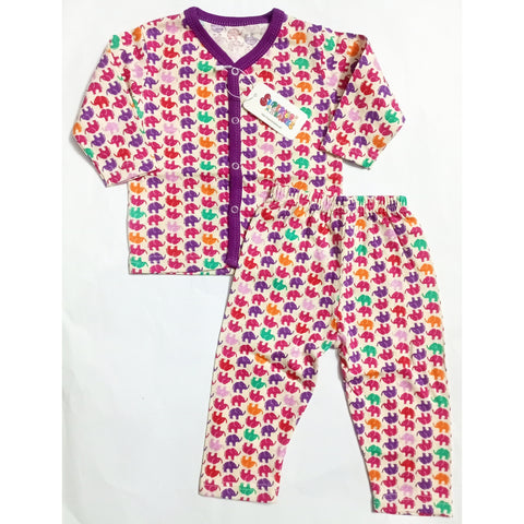 Summer Night Suit - Design 25 - Multi Elephants