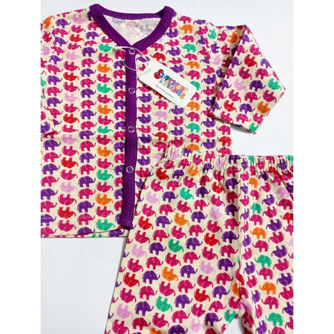 Summer Night Suit - Design 25 - Multi Elephants