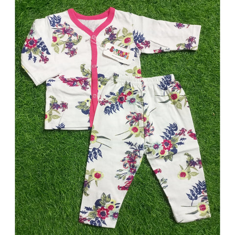 Summer Night Suit - Design 25 - White Flowers