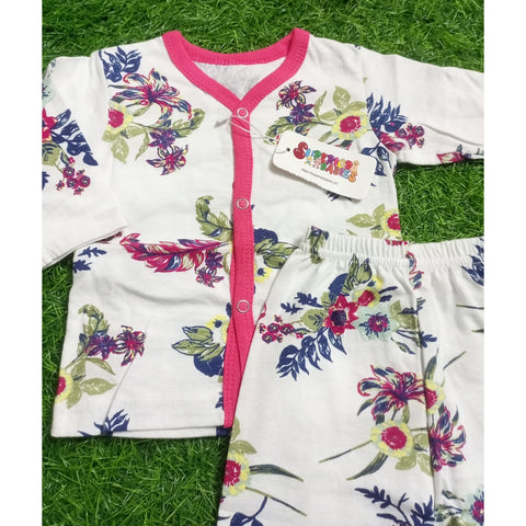 Summer Night Suit - Design 25 - White Flowers