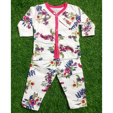 Summer Night Suit - Design 25 - White Flowers