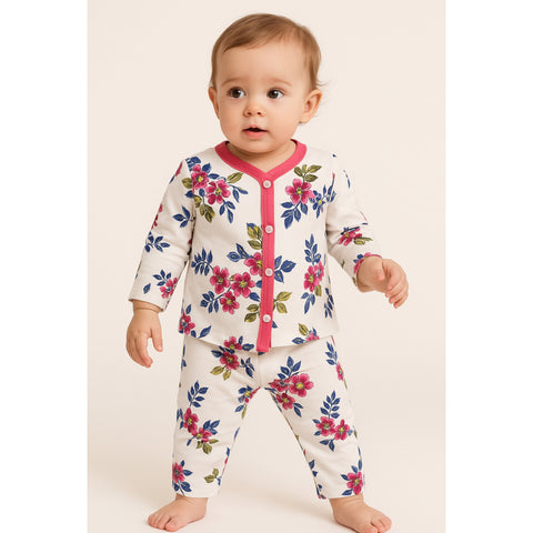 Summer Night Suit - Design 25 - White Flowers