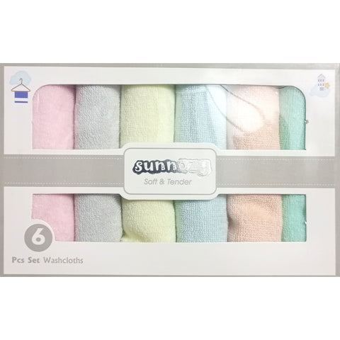 Pack of 6 Baby Face Towels - Multi Color