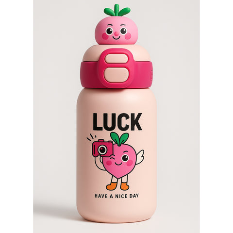 Cute Cartoon Bottle with Straw -  500ML