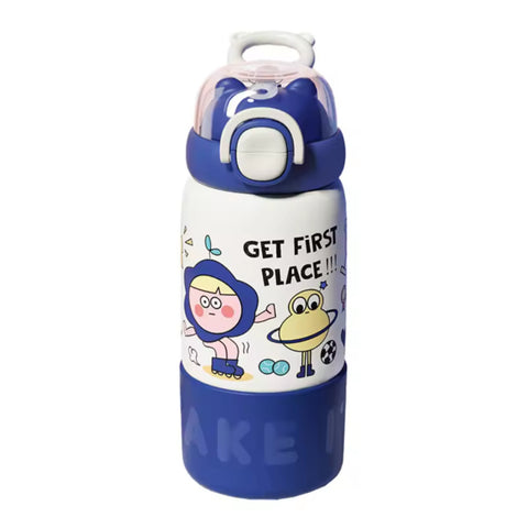 Cute Cartoon Bottle with Straw -  500ML