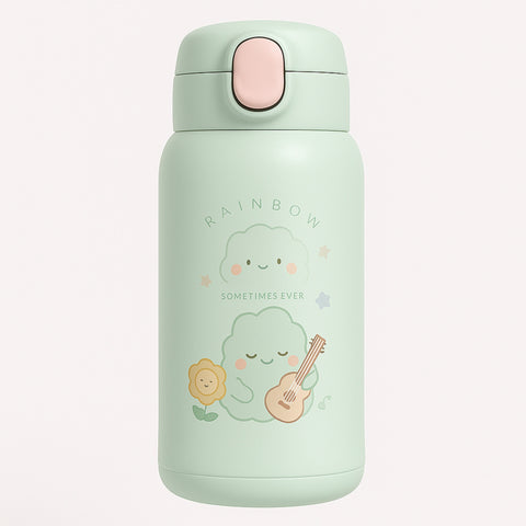 Cute Cartoon Bottle with Straw -  500ML