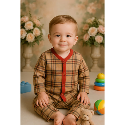 Summer Night Suit - Design 25 - Red Check