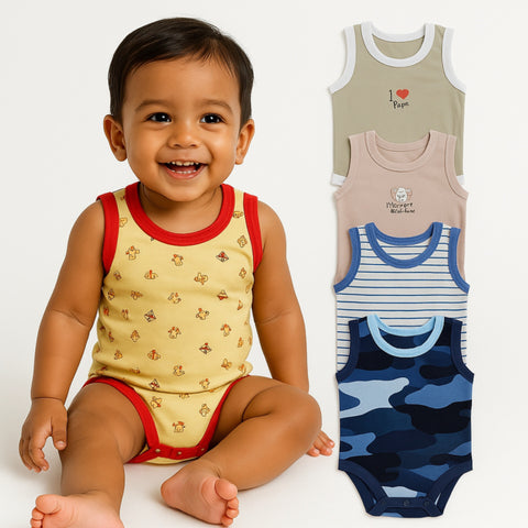 SB - Pack of 5 Sleeve Less Bodysuits - B2407
