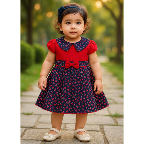 Girls Frock - Red - Cherry