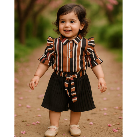 Girls Wear - Shirt & Trouser - Black