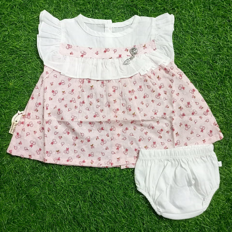 Baby Frock - Cherry - Pink