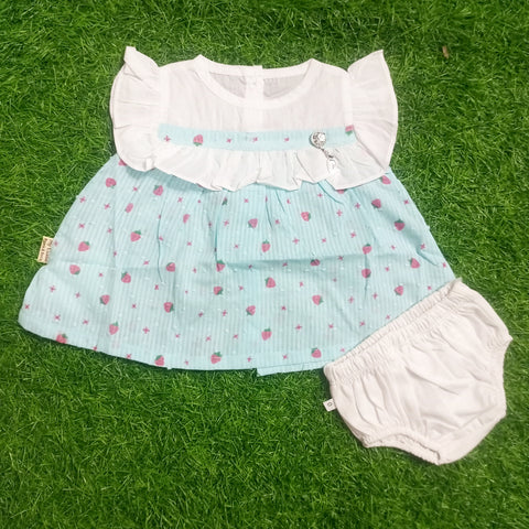 Baby Frock - Strawberry - Blue