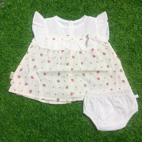 Baby Frock - Strawberry - Yellow