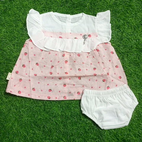 Baby Frock - Strawberry - Pink