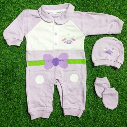 Girls Romper 3 Pieces Set - Purple