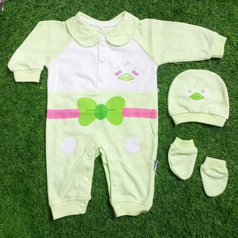 Girls Romper 3 Pieces Set - Green