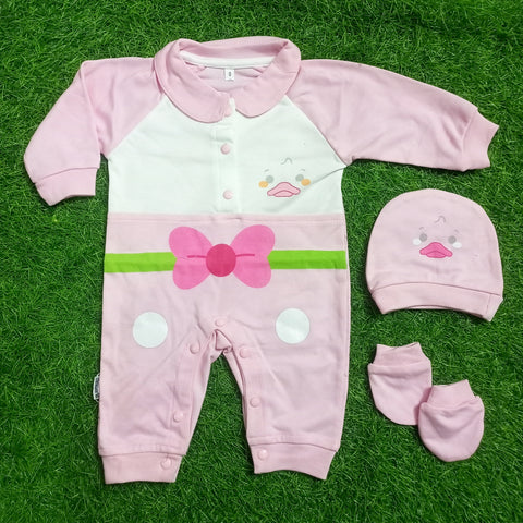 Girls Romper 3 Pieces Set - Pink