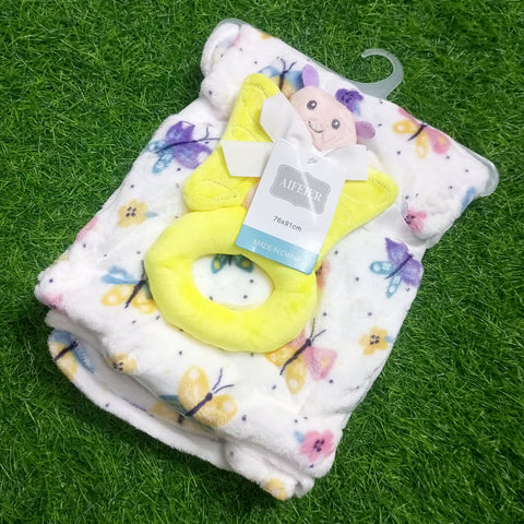 Imported Super Soft Baby Blanket with Toy