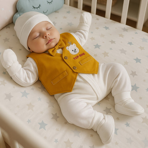 Newborn Baby 5 Pieces Gift Set - Mustard