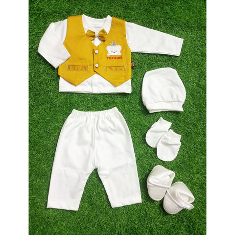 Newborn Baby 5 Pieces Gift Set - Mustard