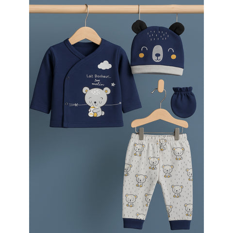 4 Pieces Shirt & Trouser - Blue - Mini World